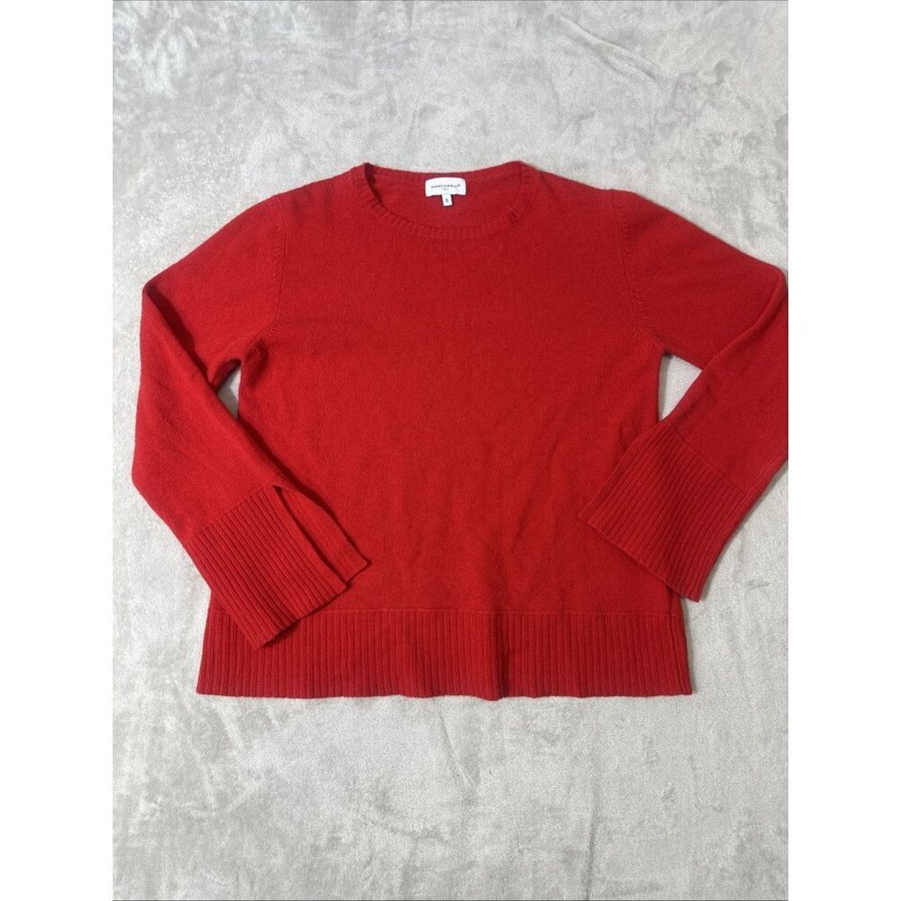 Bianco & Blu Italy Merino Wool Cashmere Blend Sweater Womens Small Red Knit - Picture 2 of 8